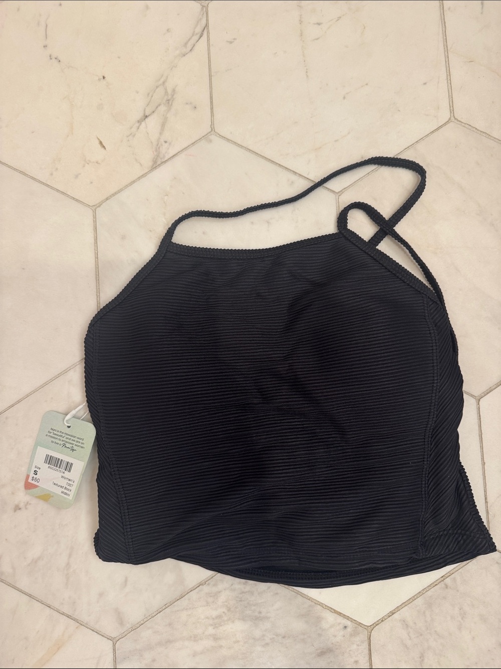 Nani Swimwear Black Ribbed High Neck Tankini Top - Picture 4 of 5